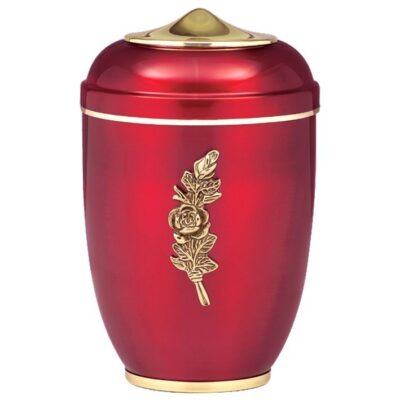 Urne bordeaux rose argentée