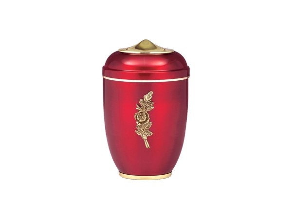 Urne bordeaux rose argentée