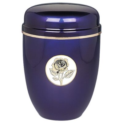 Urne bleu rose argentée