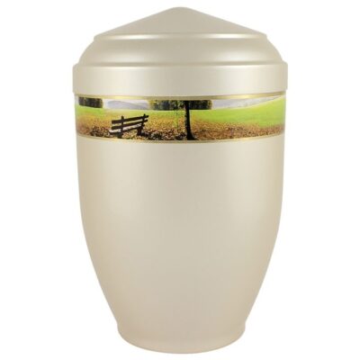Urne beige décor parc