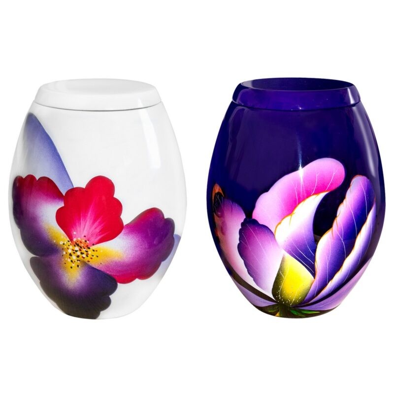 Urne Nymphea fleurs mauves