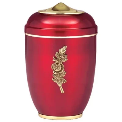 Urne bordeaux rose argentée