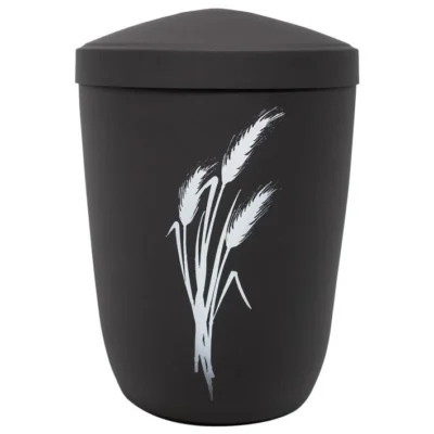 Urne noir mat épi de blé