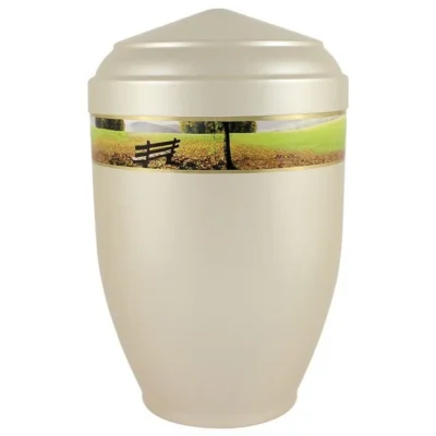 Urne beige décor parc